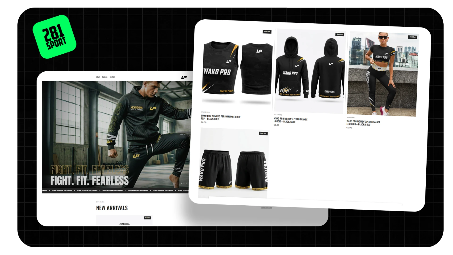 WAKO PRO Shopify store homepage and product collection pages