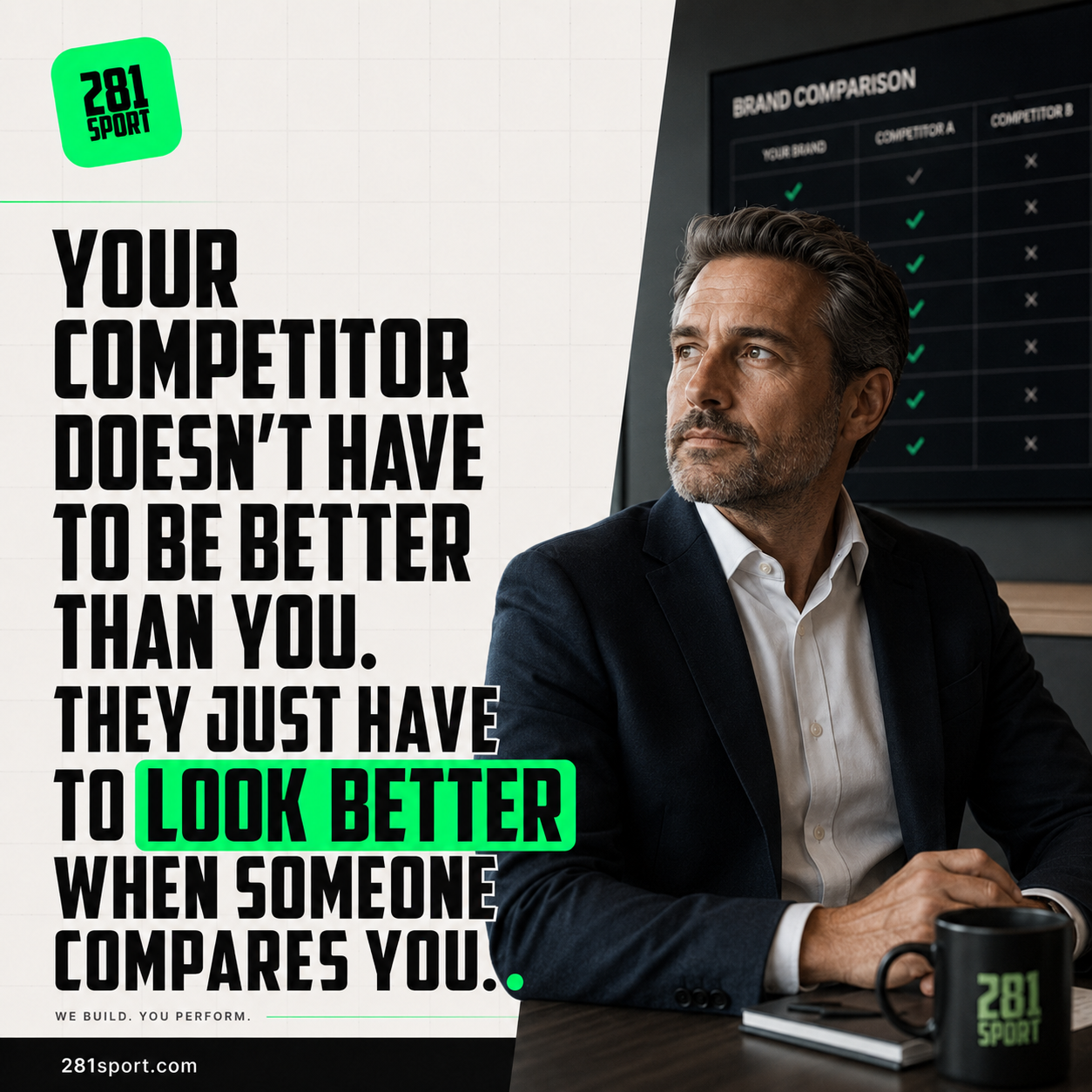281Sport campaign: your competitor just has to look better when someone compares you